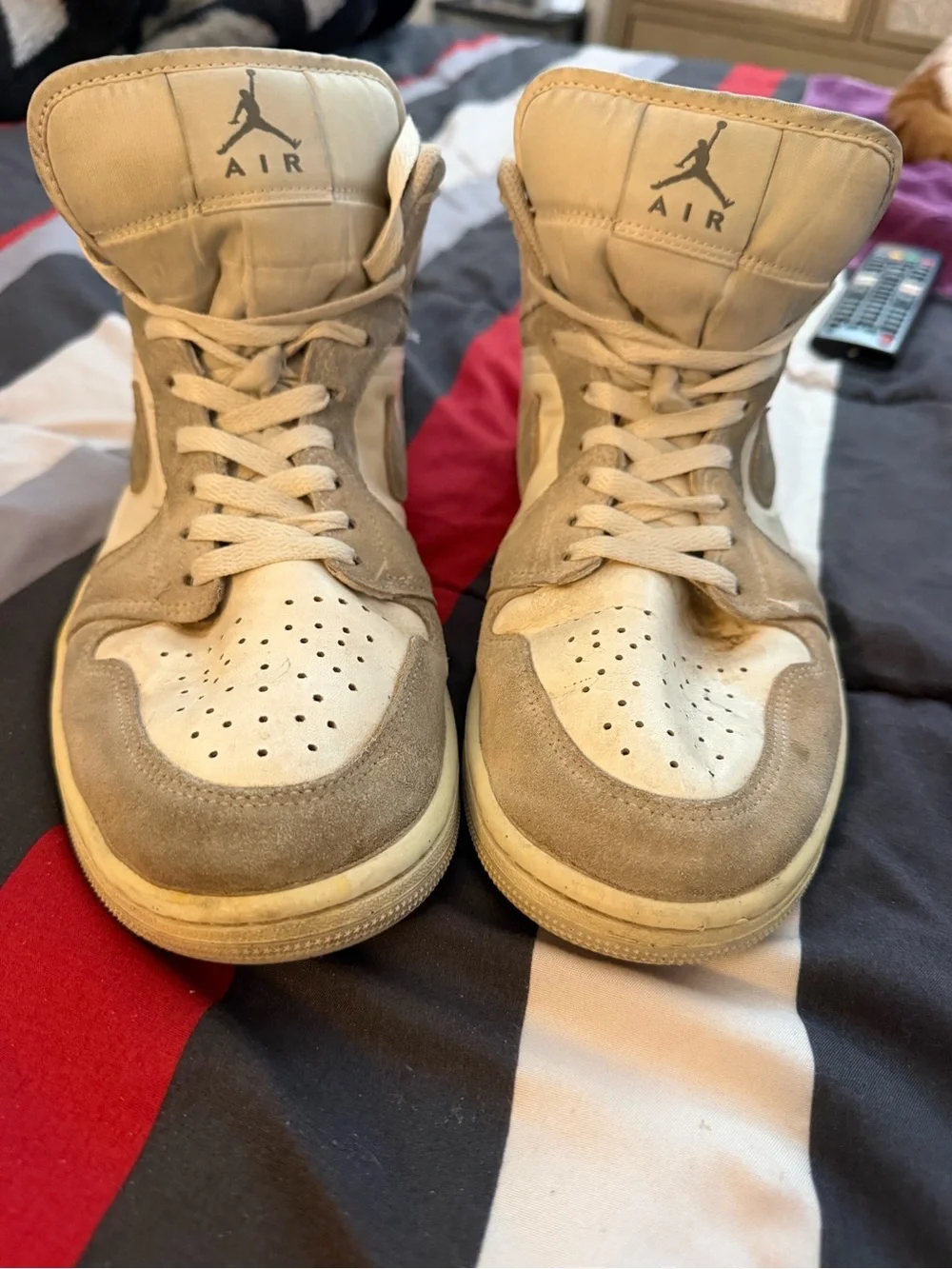 Jordan Men's High Top Sneakers Gray White